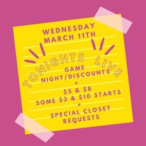 THIS LISTING IS FOR POSTING INFO DURING LIVE SHOWS & UPCOMING LIVES!